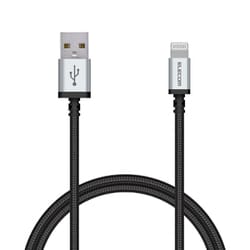 USB Type-A to Lightningケーブル 高耐久 MFI認証 ナイロン 0.7m ブラック MPA-UALS07BK