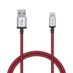 USB Type-A to Lightningケーブル 高耐久 MFI認証 ナイロン 0.7m レッド MPA-UALS07RD