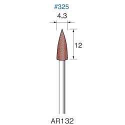 AR132 軸付ゴム砥石#325 Φ4.5x12 Φ2.34軸