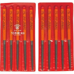 DE010-01 ツボサン 組ヤスリ 10本組 楕円 荒目