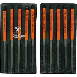 DE010-04 ツボサン 組ヤスリ 10本組 楕円 油目