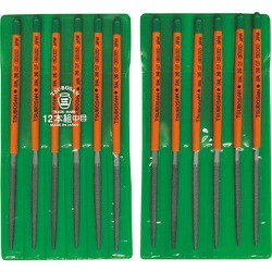 DE012-02 ツボサン 組ヤスリ 12本組 楕円 中目