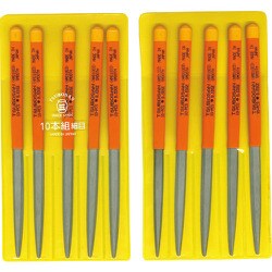 HM010-03 ツボサン 組ヤスリ 10本組 腹丸 細目