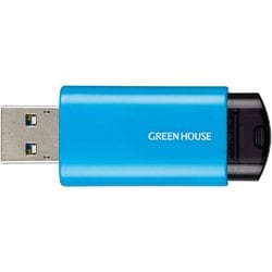 USBメモリー USB3.2 Gen1対応 キャップ不要ノック式 16GB ブルー GH-UFY3ED16GBL