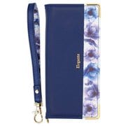 BL-XP10-206NV [Xperia 10 II 用 Elegante（エレガンテ） フラワー 手帳型ケース ネイビー]