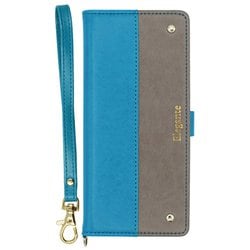 EL-XP10-201TG [Xperia 10 II 用 Elegante（エレガンテ） ツートン 手帳型ケース ターコイズ・グレージュ]