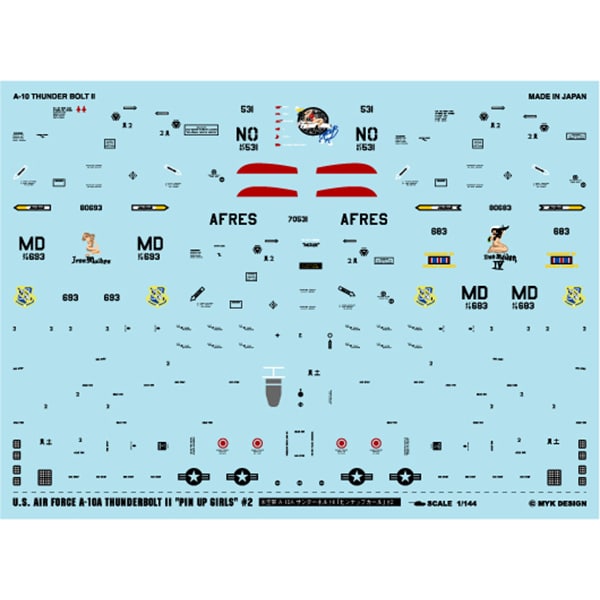 A 546 米空軍 A 10a サンダーボルトii ピンナップガール 2 1 144スケール デカール