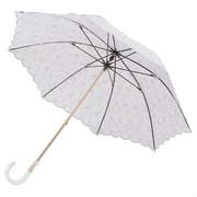 長傘 晴雨兼用 オパールサラサ スライドショート 50cm 手開き式 8本骨 UV加工 グラスファイバー パープル 28-7046