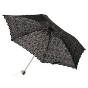 折りたたみ傘 晴雨兼用 オパールサラサ ミニ 50cm 手開き式 グラスファイバー ブラック 27-8904