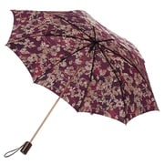折りたたみ傘 晴雨兼用 SBK190B 絹ジャカード 50cm 手開き式 ろうけつ染め エンジ 27-6972