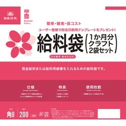 給料袋（1か月分）クラフト 2袋セット キュウヨ9（2S）