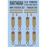 KW3D132008 1/32 WW.I フォッカーDR1 シートベルトセット(3Dデカール) [ディティールアップパーツ]