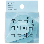 テープノクリップフセン+マグネット 15mm×10m パステルブルー TFC-15-PB