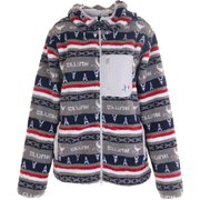 CL5JUY17 XL MGRY [柄ボアジャケット レディース XLサイズ ミディアムグレー]