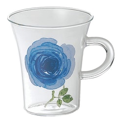 English Rose イングリッシュローズ 耐熱ガラス 天開マグ ブルー 49P116