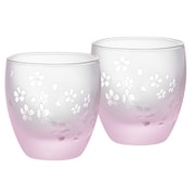 16-753-5 [桜の舞 ガラス 丸酒杯 ペア]