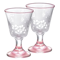 桜の舞 ガラス 台付冷酒 ペア 16-754-5