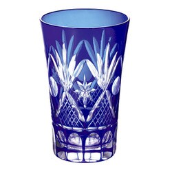 切子ガラス 一口ビール ルリ 41H326