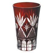 切子ガラス 一口ビール 赤 41H332