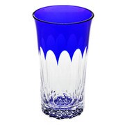 江戸切子 船橋 カレイドスコープ 一口 ビール 木箱入り 桜 ルリ 130-218-3