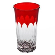 江戸切子 船橋 カレイドスコープ 一口 ビール 木箱入り 桜 赤 130-218-9