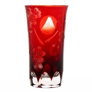 江戸硝子 のぞき富士 一口 ビール 木箱入り 赤 11S156