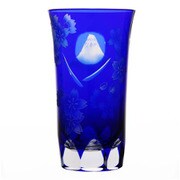 江戸硝子 のぞき富士 一口 ビール 木箱入り ルリ 11S155