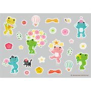 キャラクターグッズ かえるのピクルス ノンアイロンステッカー irodo(イロド) フラワー
