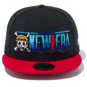 59FIFTY ONE PIECE ワンピース タイトルロゴ 12541477 ブラック/スカーレットバイザー 7 3/8サイズ（58.7cm） [アウトドア キャップ]
