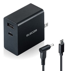 ヨドバシ.com - エレコム ELECOM ノートPC用ACアダプター/PD対応/52.5W/Type-C1ポート/USB-Aメス1ポート/GaN(窒化ガリウム)/C-丸型コネクタケーブル付属/2m/ブラック  ACDC-PD10525BK 通販【全品無料配達】