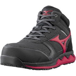 Mizuno 安全靴 ALMIGHTY ZW43Hブラック/レッド MIZUNO ミズノ 安全靴 ZW43H ブラック×レッド F1GA200309 紐