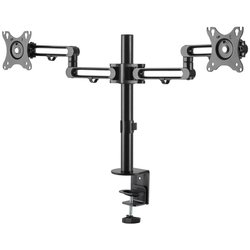 ARMDUAL3 2面デュアル液晶モニターアーム 32インチ対応 水平可動式アーム クランプ固定方式