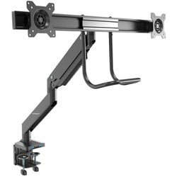 ARMSLIMDUAL2USB3 2面デュアル液晶モニターシングルアーム(周辺機器接続用USBポート & 外部オーディオ接続ポート) 32インチ対応 多関節フルモーション クランプ式/グロメット式固定