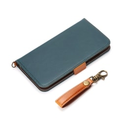 PG-20FFP01BL [iPhone 12 mini 用 フリップカバー PUレザー ダメージ加工 ブルー]