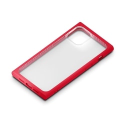 PG-20FGT06RD [iPhone 12 mini 用 ガラスタフケース スクエアタイプ レッド]