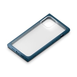 PG-20FGT08NV [iPhone 12 mini 用 ガラスタフケース スクエアタイプ ネイビー]