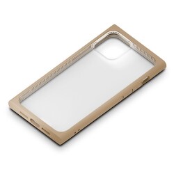 PG-20GGT07BE [iPhone 12/iPhone 12 Pro 用 ガラスタフケース スクエアタイプ ベージュ]