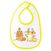 キャラクターグッズ タヌキとキツネ よだれかけ 黄色
