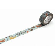 マスキングテープ mt ex 15mm×7m 刺繍・キツネとリス MTEX1P193