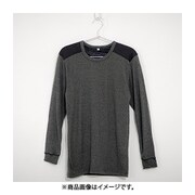 男の冬支度 ボア切替 長袖 丸ネック インナーシャツ メンズ CGY LLサイズ K0320N-LL-CGY