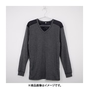 男の冬支度 ボア切替 長袖 Vネック インナーシャツ メンズ CGY LLサイズ K0321N-LL-CGY