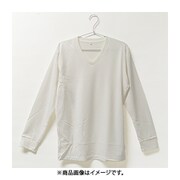 K0332N-L-OWH [男の冬支度 発熱裏起毛 リバーシブル 長袖 Vネック Tシャツ メンズ OWH Lサイズ]