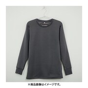 K0390N-L-CGY [裏ボア ストレッチ 長袖 丸ネック Tシャツ メンズ CGY Lサイズ]
