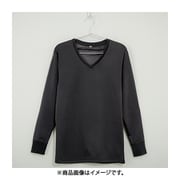 K0391N-LL-CGY [裏ボア ストレッチ 長袖 Vネック Tシャツ メンズ CGY LLサイズ]