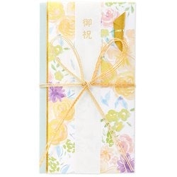花柄御祝金封 イエロー キ24Y
