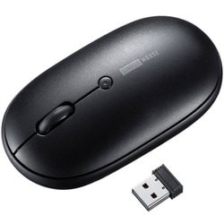 マウス ワイヤレス 無線 静音 薄型 光学式 レシーバー収納 左右対称 3ボタン 中型サイズ 2.4GHz ブラック MA-WR187BK