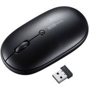 マウス ワイヤレス 無線 静音 薄型 光学式 レシーバー収納 左右対称 3ボタン 中型サイズ 2.4GHz ブラック MA-WR187BK