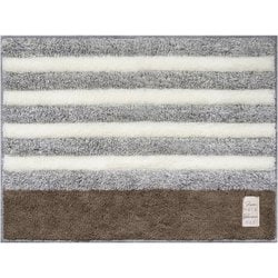 ふわモコ バスマット 45×60cm グレーボーダー