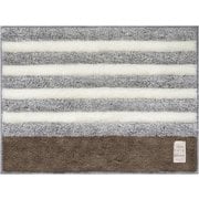 ふわモコ バスマット 45×60cm グレーボーダー