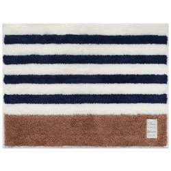 ふわモコ バスマット 45×60cm ネイビーボーダー